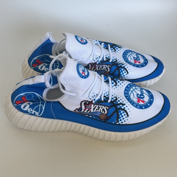 Philadelphia 76ers Blue and White canvas Sneakers 13 - Picture 3 of 11